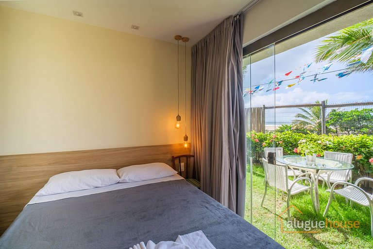 Apartamento Pé na Areia Frente Mar em Imbassai