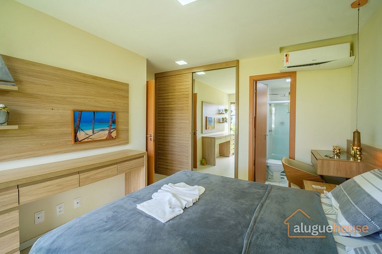 Apartamento Pé na Areia Frente Mar em Imbassai