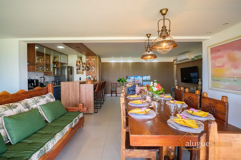 Apartamento Pé na Areia Frente Mar em Imbassai