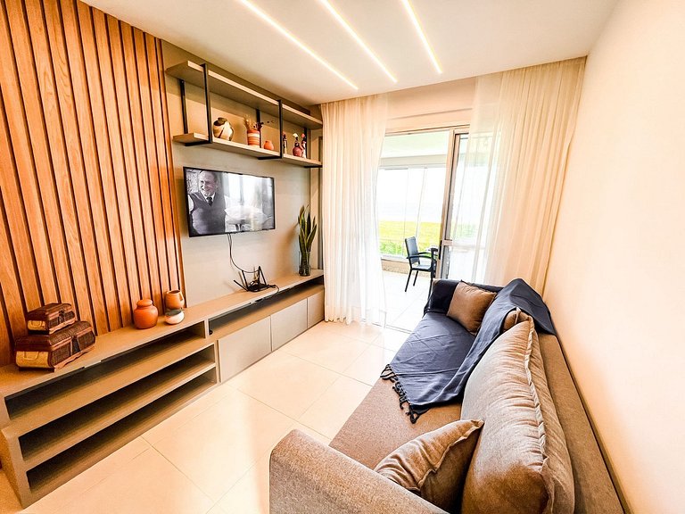Apartamento Vista Mar e Pé na Areia 3 Suites em Condomínio e