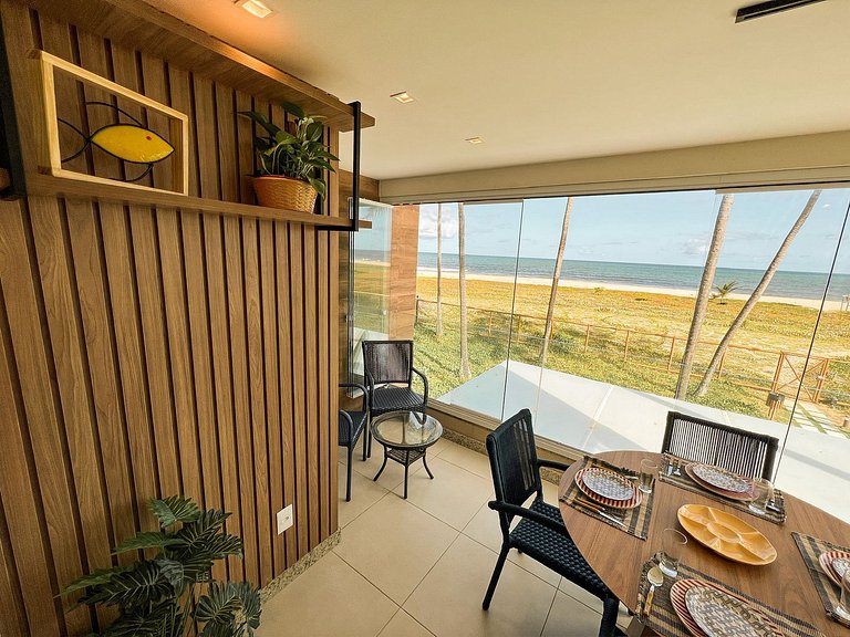 Apartamento Vista Mar e Pé na Areia 3 Suites em Condomínio e