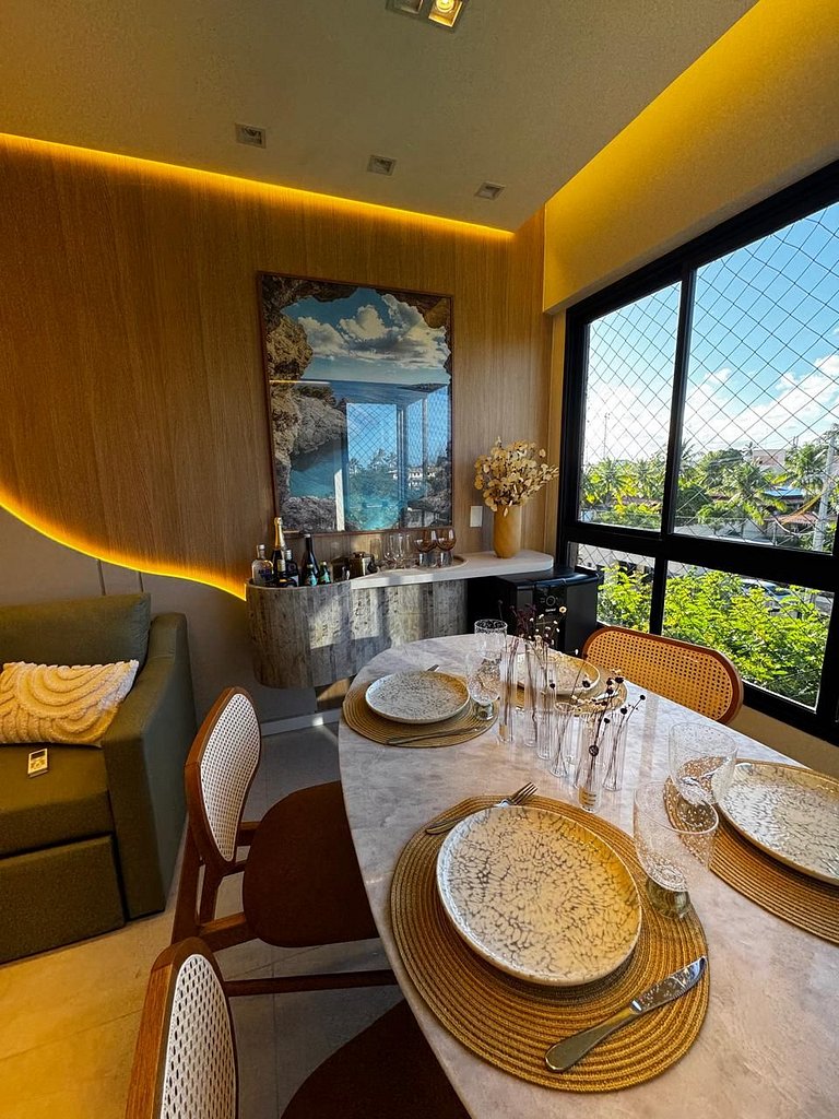 Lindo Apt 2Qts em Guarajuba, finamente decorado